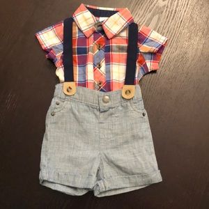 Cat & Jack Outfit with Suspenders Newborn